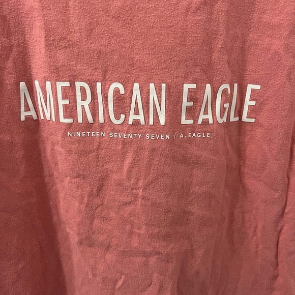 American Eagle Pink Basic Tee Standard Fit - Picture 2 of 4
